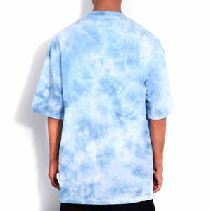 T-shirt en coton gris surdimensionné pour homme, manches courtes, col rond, décontracté, couleur unie, jersey tricoté, design simple - Product Image 3