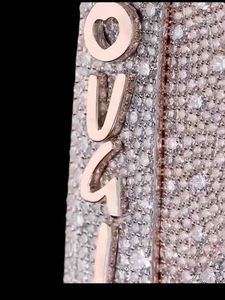 Collar con colgante Iced Out de oro rosa, estilo Hip Hop, de lujo, con circonita cúbica, llamativo, brillante, joyería de moda que destaca - Product Image 6