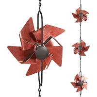 Chaîne de pluie en fer de style traditionnel pour la décoration de jardin et de patio, gouttières en fer de 4 pouces d'épaisseur, couleur personnalisée, vente en gros