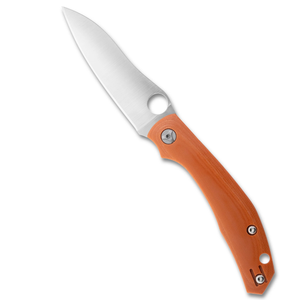 Cuchillos Plegables de Acero Inoxidable con Mango Naranja, Hoja con Acabado Satinado y Borde Liso, Orificio de Apertura con el Pulgar, Clip de Bolsillo y Diseño Ergonómico - Product Image 3