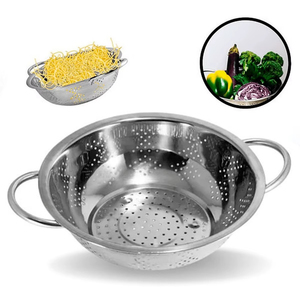 Large Stainless Steel <b>Colander</b> With Side Handles For Easy Washing Straining And Draining Kitchen Ingredients - Product Image 1