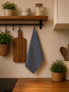 Blue Striped <b>Kitchen</b> Tea <b>Towel</b> Cotton Drying Cloth Absorbent Cleaning Rag for Cookware Counter - Product Image 2