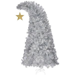 Albero di Natale Artificiale Pre-Illuminato da 1,8 m con Cima Curva e Stella Dorata, 300 Luci, 900 Punte di Rami, Telecomando, Materiale PET - Product Image 3