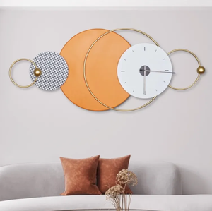 Striking <b>golden</b> vertical branch <b>wall</b> <b>clock</b> is adorned with elegant ginkgo leaves, available at wholesale prices. - Product Image 3