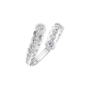 Aarinya <b>Open</b>-Wrap Scalloped IGI Certified Diamond Toi et Moi <b>Ring</b> The 925 Silver Solstice Continuum Floating Diamond <b>Ring</b> - Product Image 4