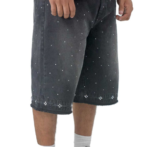 Pantalones Cortos de Mezclilla Casuales y Modernos para Hombre, Jeans Ajustados, Pantalones Cortos Juveniles Holgados, Servicio OEM - Product Image 4