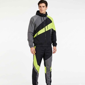 Manufacturer Custom Mens Track Suit Color Block Printed Nylon Windbreaker <b>Jacket</b> and Pants Set Streetwear 2 Piece Jogger Set OEM - Product Image 5