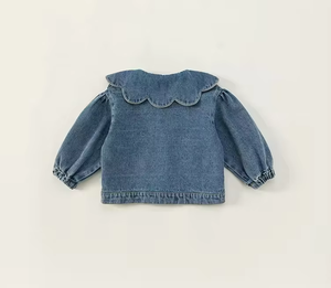Veste en jean respirante à imprimé floral pour enfants, boutonnée, élégante, pour filles et garçons, vêtement d'extérieur tendance avec poches - Product Image 5