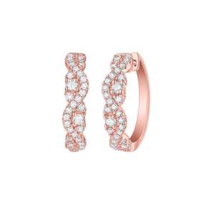 Trendy Fashion 925 <b>Silver</b> Gold Plated Minimalist Pave <b>Set</b> Moissanite Zig-Zag Shaped Huggie Hoop Bridesmaid <b>Studs</b> <b>Earrings</b> Women - Product Image 4