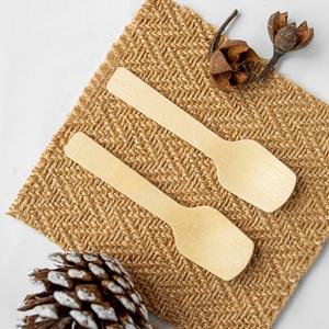 Cuillère jetable en bois de Magnolia Conifera de 95 mm, prix d'usine en gros, écologique, légère, pour gâteaux, pique-niques et fêtes - Product Image 4