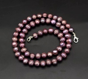 Rusty <b>Pink</b> Freshwater Pearl Rondelle Choker <b>Necklace</b> 7MM 8MM Natural Freshwater Pearl <b>Necklace</b> Genuine Pearl Jewelry Making - Product Image 5