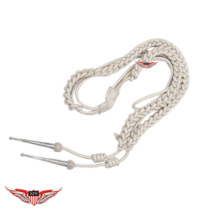 Cordon d'épaule uniforme de qualité supérieure, aiguillettes torsadées avec embout argenté métallique - Product Image 1