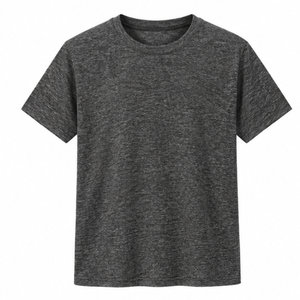 Camiseta Corta de Algodón y Fibra de Bambú para Mujer, Transpirable, de Manga Corta, Cuello Redondo, Informal, Tejida, para Primavera/Verano - Product Image 3