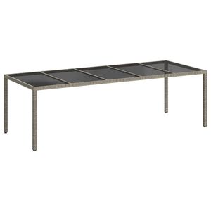 Conjunto de Muebles de Jardín de Mimbre Sintético Gris, Mesa de 98.43 X 39.37 X 29.53 Pulgadas, Muebles de Exterior Elegantes - Product Image 2
