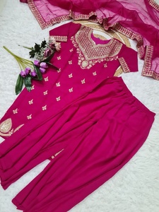 Trajes de Salwar Kameez de Diseño Tradicional y Moderno para Mujer, para Bodas, Festivales, Fiestas, Recepciones, Kurta Plazzo, Conjuntos de 3 Piezas - Product Image 6