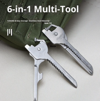 Couteau à clé multifonction 6-en-1 pour l'extérieur : Équipement de survie portable pour le camping, outil utilitaire, cadeau pour hommes