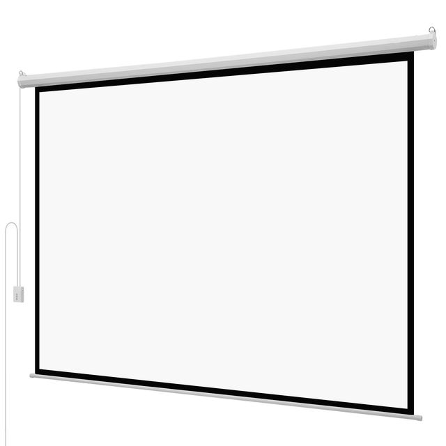 120-Inch Motorized Electric Projector Screen 4:3/16:9 HD 1080 Wall Mounted Projection Display Remote Control for Optimal Display