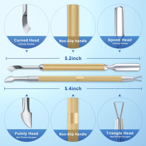 Empujador de Cutículas Profesional de Acero Inoxidable para el Cuidado de las Uñas, Herramienta de Limpieza para Manicura y Pedicura, Removedor de Cutículas - Product Image 4