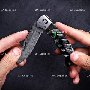OEM ODM Folding Pocket Knife Carbon Steel Straight Edge Handmade Camping Survival Hunting Custom Sculpted Handle Manufacturer - Product Image 2