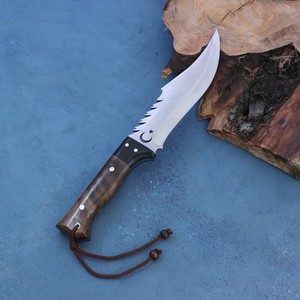 Cuchillo Bowie Hecho a Mano de Acero Inoxidable para Bricolaje |   Cuchillo de Supervivencia y para Actividades al Aire Libre con Funda de Cuero de 15 Pulgadas - Product Image 3