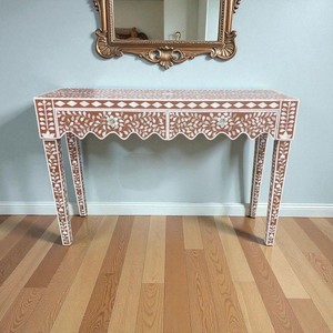 Decorative Natural Wood Inlay <b>Console</b> <b>Table</b> Entryway <b>Desk</b> Premium Hallway Accent Furniture For Living Room Home Decor Furniture - Product Image 1