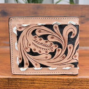 New Designer Trendy Luxury Hand <b>Tooled</b> <b>Leather</b> Wallet for Men's Genuine <b>Leather</b> Business ID Credit Cards Holder Small Wallets - Product Image 5