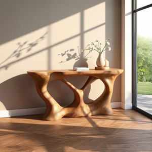 Table console Luxali de luxe, faite à la main, en bois massif, table de toilette élégante pour salon et couloir, meubles de villa - Product Image 5
