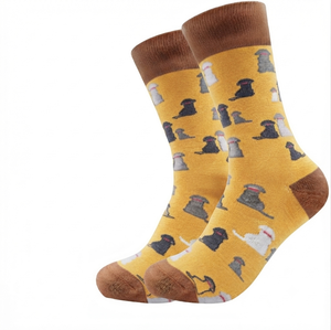 Chaussettes pour hommes personnalisées avec broderie de votre propre marque, méthode d'impression par transfert thermique, chaussettes décontractées de qualité supérieure - Product Image 1