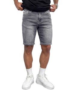 Shorts de bain pour hommes à double genouillère en jean respirant, style streetwear, légers, élégants et confortables - Product Image 4