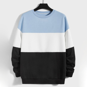 เสื้อสเวตเชิ้ตคอกลมผู้ชาย ทรงโอเวอร์ไซส์ สีพื้น ผ้าถัก ดีไซน์เรียบง่าย สวมใส่สบายสุดๆ — เสื้อสเวตเชิ้ตสีกลางที่คุณต้องมี - Product Image 2