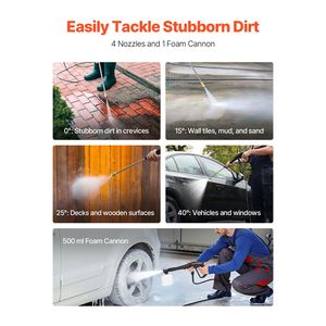 Idropulitrice Elettrica ad Alta Potenza, Max 4500 PSI, 3.2 GPM, 4 Attacchi Rapidi con Regolazione della Pressione - Product Image 3