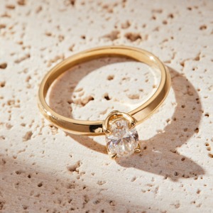 แหวนเพชรรูปไข่เพาะเลี้ยงในห้องปฏิบัติการ 0.50 กะรัต_ แหวนทองคำขาว 14k ขนาดเล็กสำหรับงานหมั้น - Product Image 5