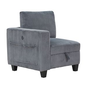 4 pezzi moderno grigio scuro tessuto di velluto a coste componibile divano componibile in legno massello mobili sedili laterali soggiorno divani - Product Image 3