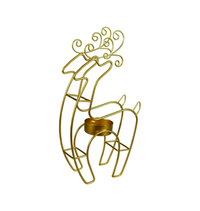 High Trending Metal Iron Nordic Gold Reindeer Metal Candle Holder Decorative <b>Tea</b> Light <b>Stand</b> Customized Size Shape - Product Image 1