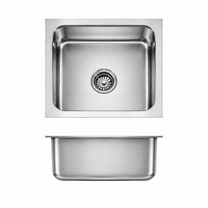 304 Grade Stainless Steel Single Bowl Kitchen Sink <b>Brushed</b> Rectangular Undermount - Product Image 1