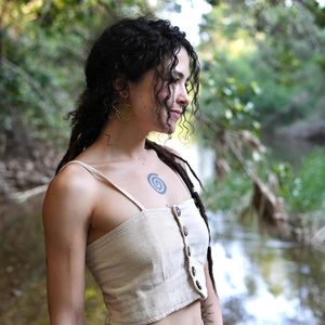 Top Corto de Algodón Estilo Boho para Festivales con Botones de Coco, Ligero, Transpirable, Ropa de Verano, Ropa de Playa, Goa para Mujer - Product Image 2