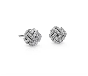 Trending 14K Gold Love Knot Natural Diamond Earrings Timeless Elegant Fine Jewelry for Luxury Collection Display - Product Image 4