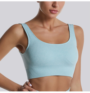 Wholesale Plus Size Soft Padded Shockproof Breathable Reversible Cross <b>Back</b> Yoga Sports Bra Custom Open <b>Back</b> Sets - Product Image 5