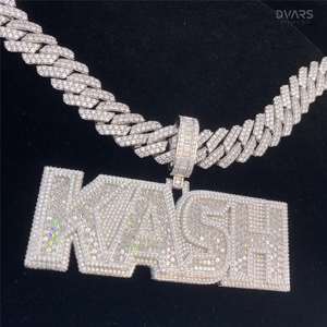 Pendentif de luxe en moissanite VVS, style hip-hop, avec initiale, logo, breloques personnalisées en argent 925 plaqué or - Product Image 5
