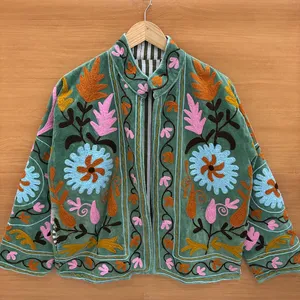 Chaqueta Bohemia de Algodón y Terciopelo con Bordado Suzani, Estilo Indio, Unisex, para Mujer, Otoño-Invierno, Manga Larga, Resistente al Viento, Transpirable, Venta al Por Mayor - Product Image 1
