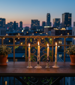 Juego de Velas Cónicas de Cera de Parafina y Soja Hechas a Mano Botanical Bloom, 4 Unidades, sin Humo, con Aroma a Lavanda, para Bodas y Celebraciones de Pascua - Product Image 3