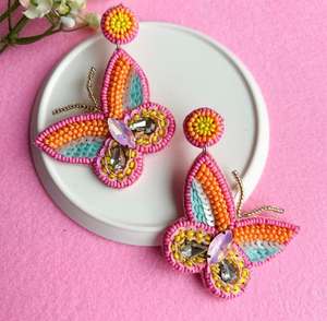 Pendientes ligeros bordados personalizados con múltiples cuentas, pendientes para mujer, joyería festiva para fiestas al mejor precio, pendientes con cuentas. - Product Image 3