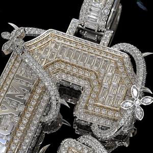 Colgante de Moissanita Personalizado con Letra Inicial A-Z, Plata de Ley 925, Joyería Hip Hop, Pasa Prueba de Diamante, Engaste VVS Iced Claw - Product Image 4