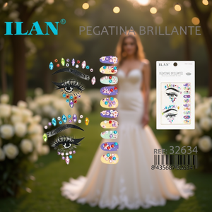 Adesivi Glitterati Ilan per Viso, Occhi e Unghie, Decorazioni 3D con Strass, Accessorio per Trucco, Uso per Feste Nuziali - Product Image 2