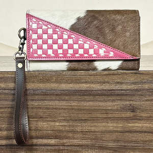 Bolsos de Noche de Piel Genuina de Vacuno a Cuadros con Cierre de Broche para Mujer, de Alta Calidad, con Múltiples Ranuras para Tarjetas y Dinero, Colección Expo de Marzo - Product Image 4