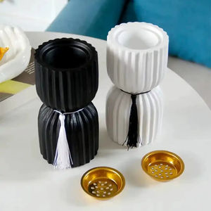 Brûleur d'encens en métal et bois de luxe pour le Ramadan, dernier design, porte-encens en bois d'acacia fait main, porte-encens pour la maison - Product Image 1