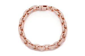 Luxury 925 Silver Chain Bracelet With Round Diamond Ball Links Men's Everyday Wear - Product Image 2