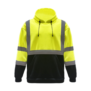 เสื้อแจ็คเก็ตผ้าฟลีซสะท้อนแสงสีเหลืองแบบ Hi-Vis สำหรับผู้ชาย เสื้อทำงานระบายอากาศได้ดี คอกลม สวมใส่สบาย เหมาะสำหรับฤดูใบไม้ร่วง - Product Image 1