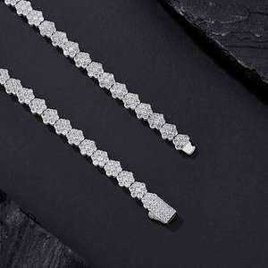 New Trend Floral Moissanite Necklace 925 Sterling Silver Luxury Fashion Jewelry - Product Image 3