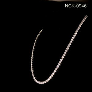 Collier en diamant en argent sterling 925, moissanite, coupe ronde, bijoux élégants, brillance intemporelle, accessoire de mode étincelant - Product Image 5